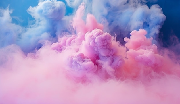 Gentle background with pink clouds and melting smoke