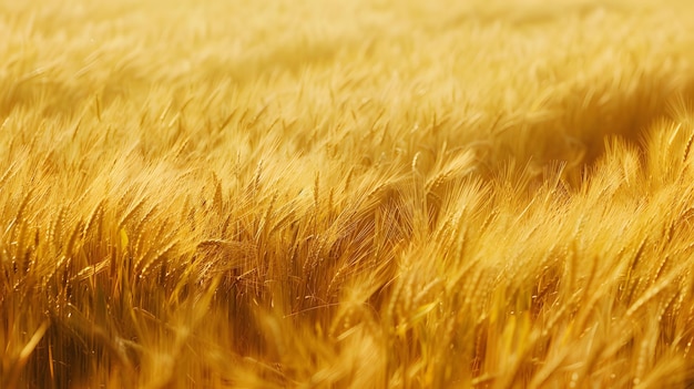 In the gentle breeze golden wheat sways gracefully across the vast field