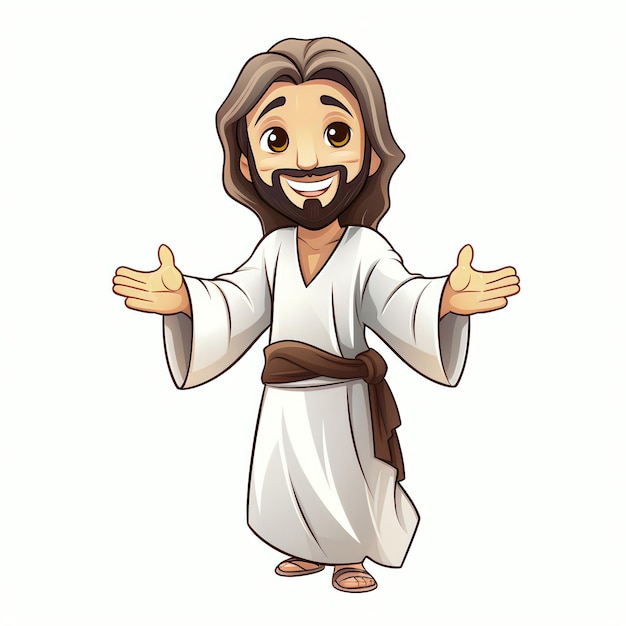 Photo gentle jesus cartoon vector illustration