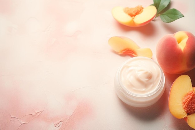 Photo gentle peach cream light background