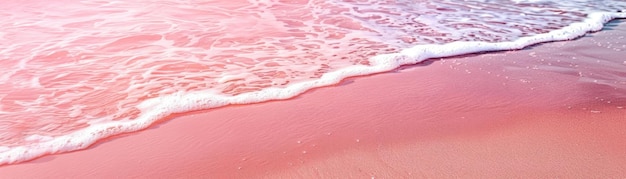 Gentle waves caressing the pink sands of a tropical beach