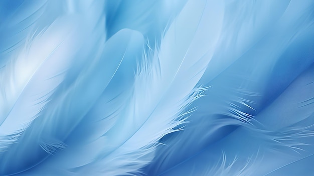 Gentle Whispers Soft Focus Bird Feather Background in a Tranquil Blue Shade