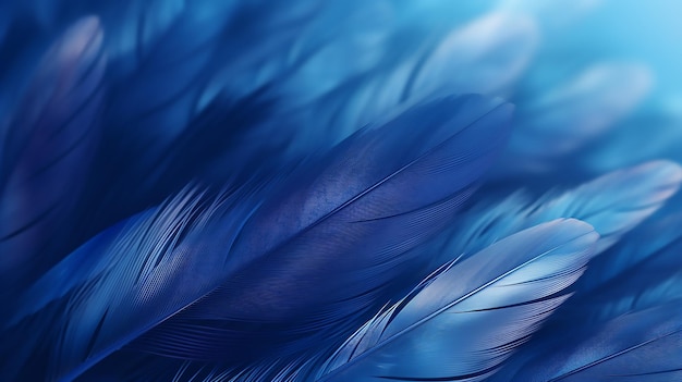 Gentle Whispers Soft Focus Bird Feather Background in a Tranquil Blue Shade