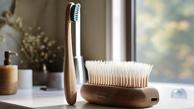 GentleWhisk Toothbrush in Serene Bathroom with Textures