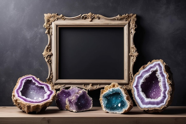 Photo geode frame mockup