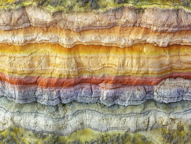 Photo geological crosssection with wide bands