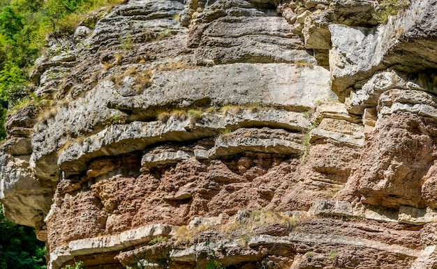 Geological formations at Boljetin river gorge in Eastern Serbia