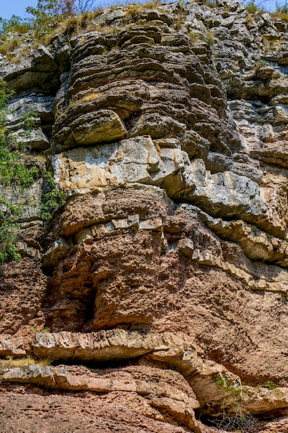 Geological formations at Boljetin river gorge in Eastern Serbia