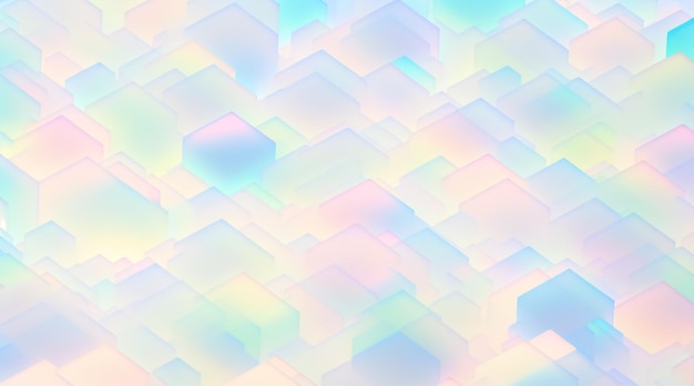 Geometric 3D background with glassmorphism soft pastel palette cubic shapes AI Generated