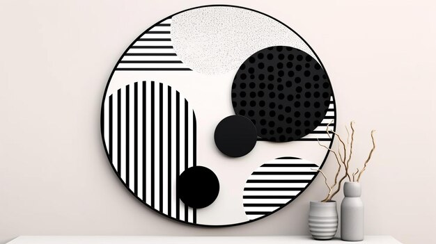 Geometric abstract wall art template Design on white background