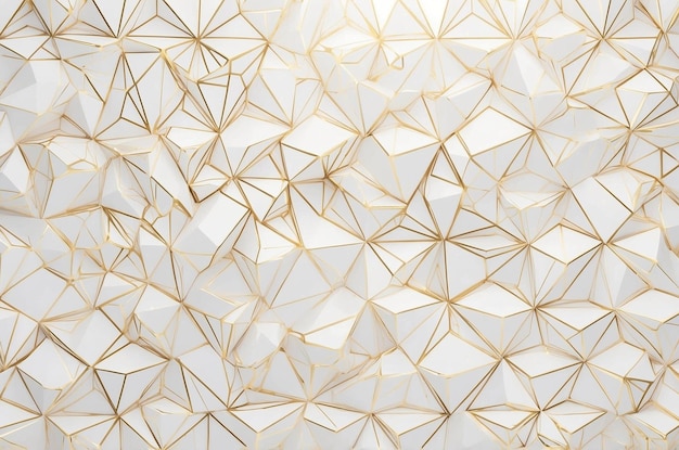 Geometric Abstract White and Gold Background