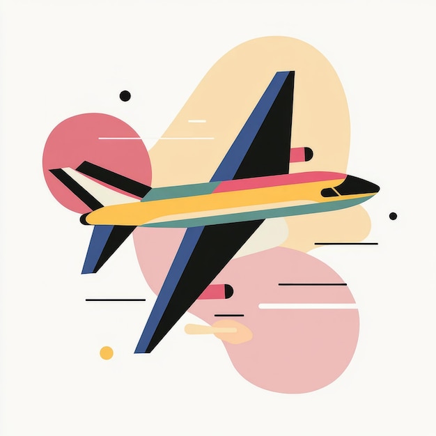 Photo geometric airplane illustration with abstract background