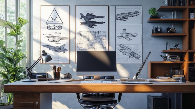 Geometric Art Aviation Design A Modern Workspace Inspiration