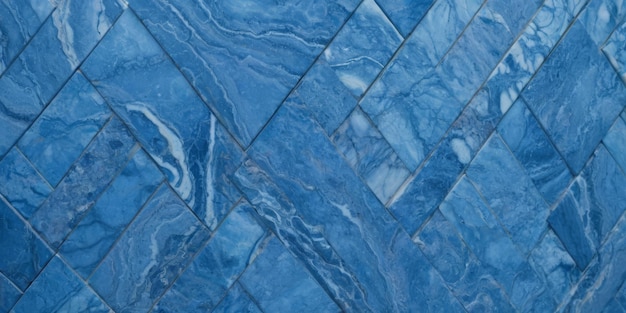 Geometric background of Blue Marble tiles showcasing a captivating blue hue with intricate patterns