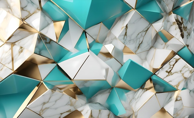 Geometric background illustration cyan and gold