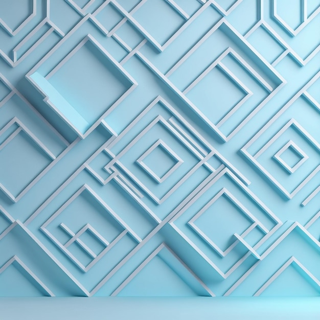 Geometric background light blue and white color generated by AI