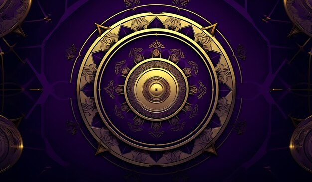 Geometric Background in Purple and Gold