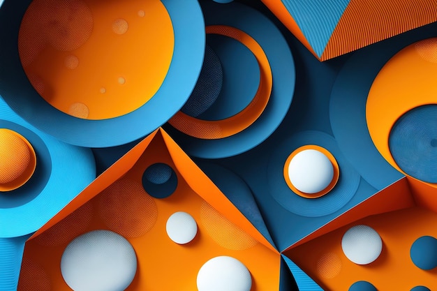 Geometric blue orange background