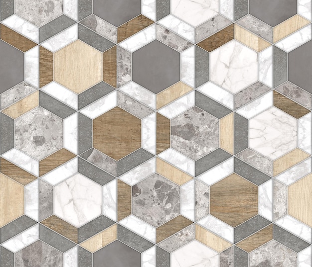 Geometric decor modern marble mosaic abstract background wallpaperhexagon tile