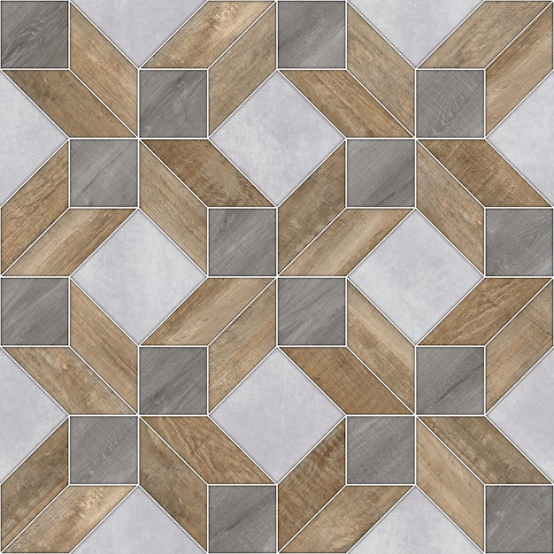 Geometric decor with marble and wooden textures