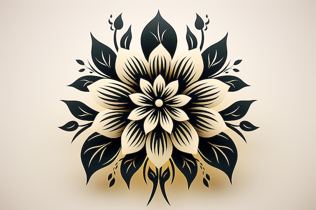 geometric flower vector art illustration AI generated