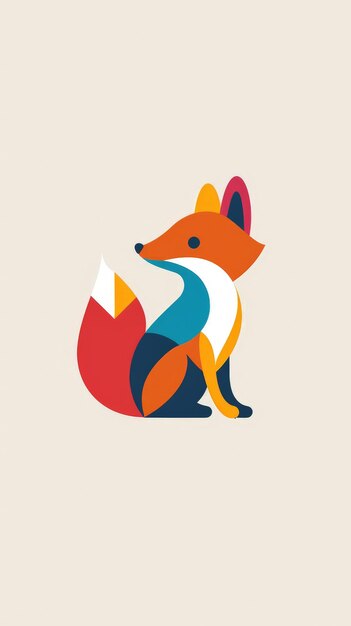 Photo geometric fox illustration