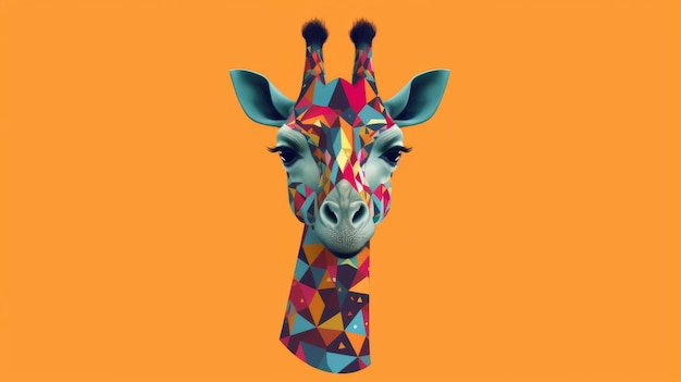 Photo geometric giraffe portrait