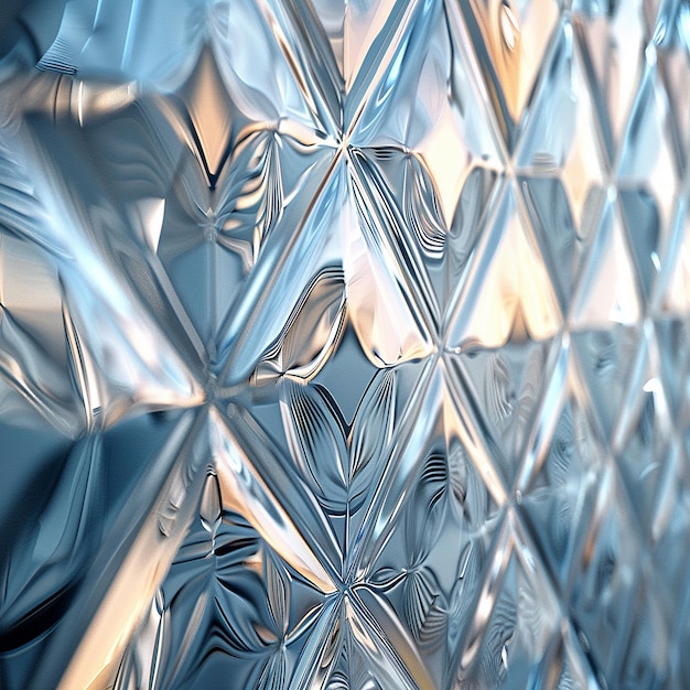 Geometric Glass Pattern with Reflective Surface