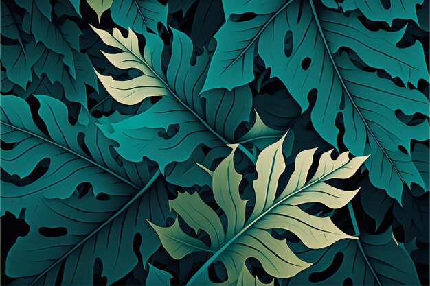 Geometric leaf seamless pattern leaves nature flowers gardens