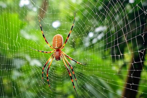 Geometric Mastery Spider Weaving its Web