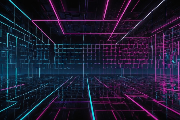 Geometric neon wallpaper background