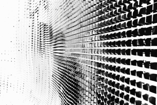 Photo geometric order black and white squares converge in perspective concept