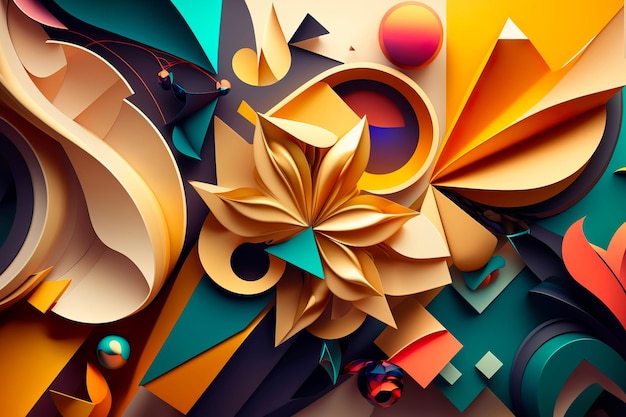 Geometric overlapping background abstract geometric shape Generative AI