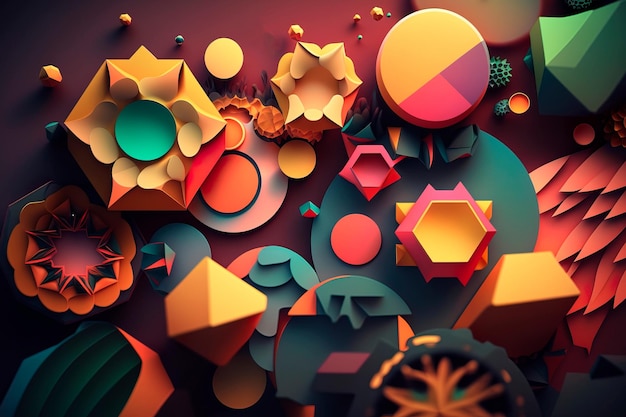 Geometric overlapping background abstract geometric shape Generative AI