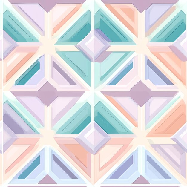 Photo a geometric pattern featuring pastel colors and 3d shapes