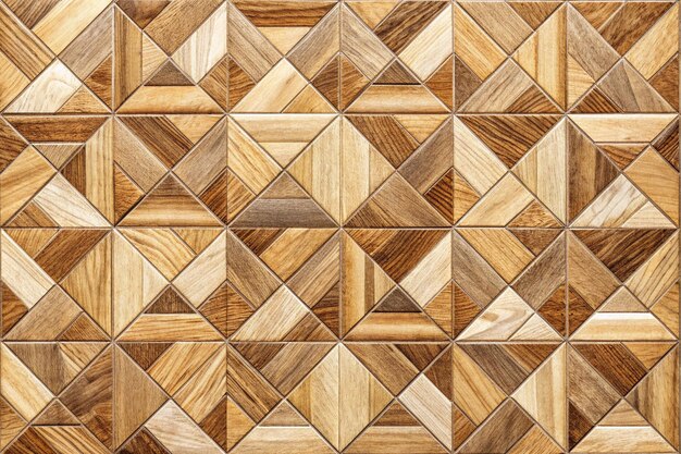 Photo geometric pattern floor and wall decorative wooden tile texture wood texture natural marquetry wood texture background surface with a natural pattern