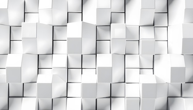 Geometric pattern of white cubes with black edges Abstract pattern background 3d rendering