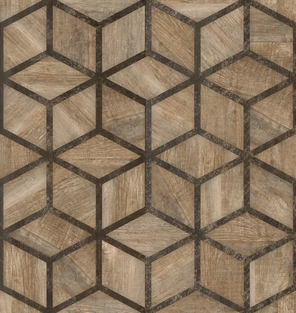 Geometric pattern with wood texture