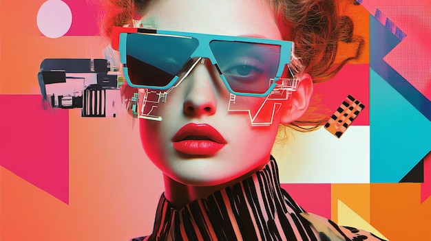 Photo geometric patterns shine on fashion magazine cover inspiring design