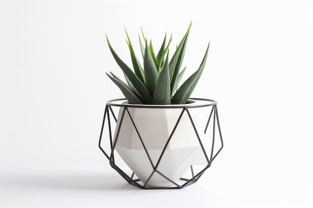 Geometric Plant Stand Isolated In Transparent Background