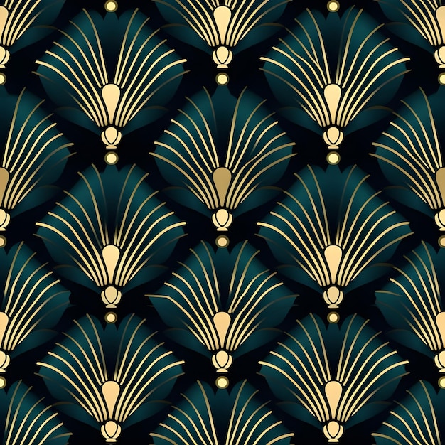 Geometric Realistic luxury art deco Seamless pattern background