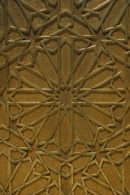 geometric shape on a metal door Arabic style