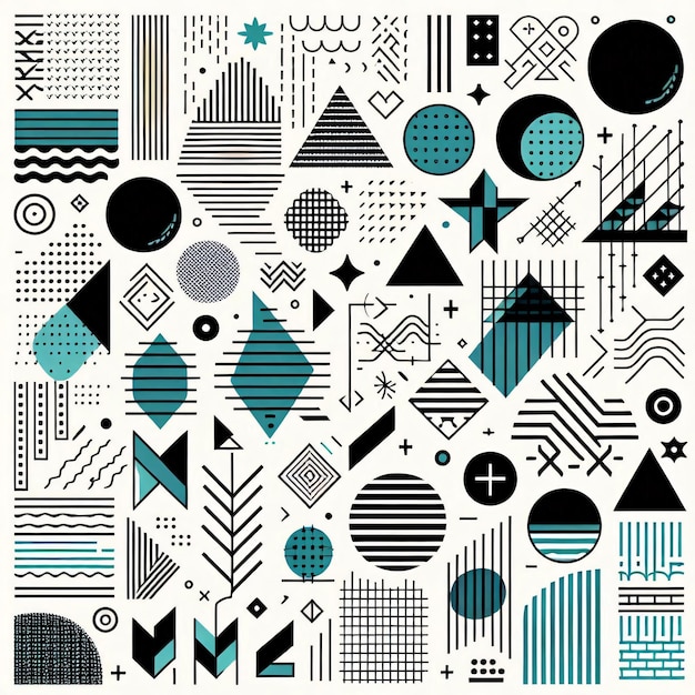 Photo geometric shapes background in flat design