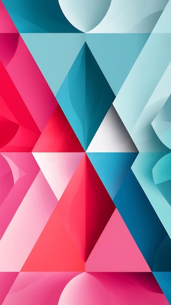 Geometric shapes background pink and light blue tones