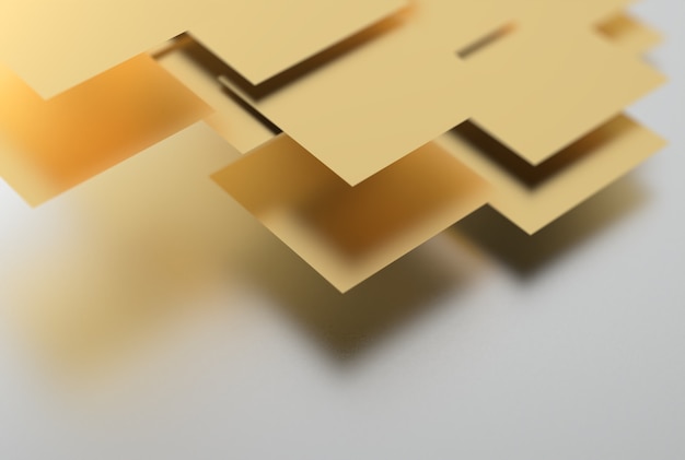 Geometric shapes of gold color on a local background