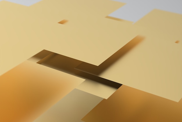 Geometric shapes of gold color on a local background