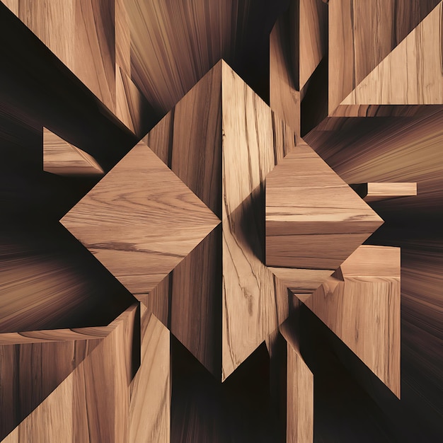 Photo geometric shapes with natural wood textures background wallpaper