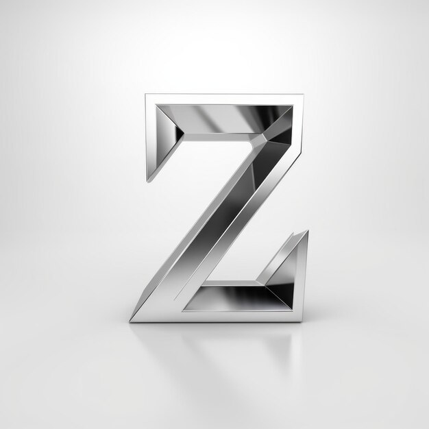 Photo geometric silver letter z in zbrush