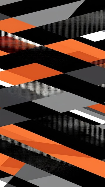 Photo geometric strips style halftone banner design for corporate black orange gray and white