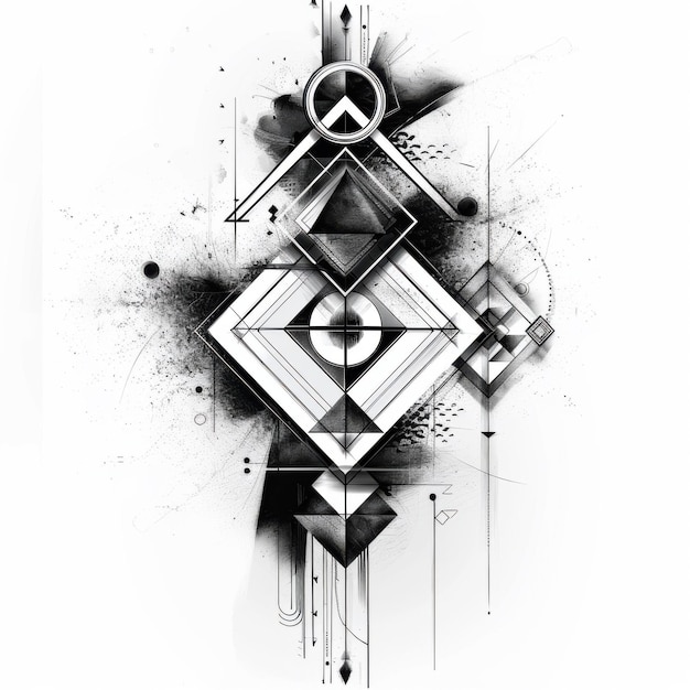 Photo geometric tattoo design